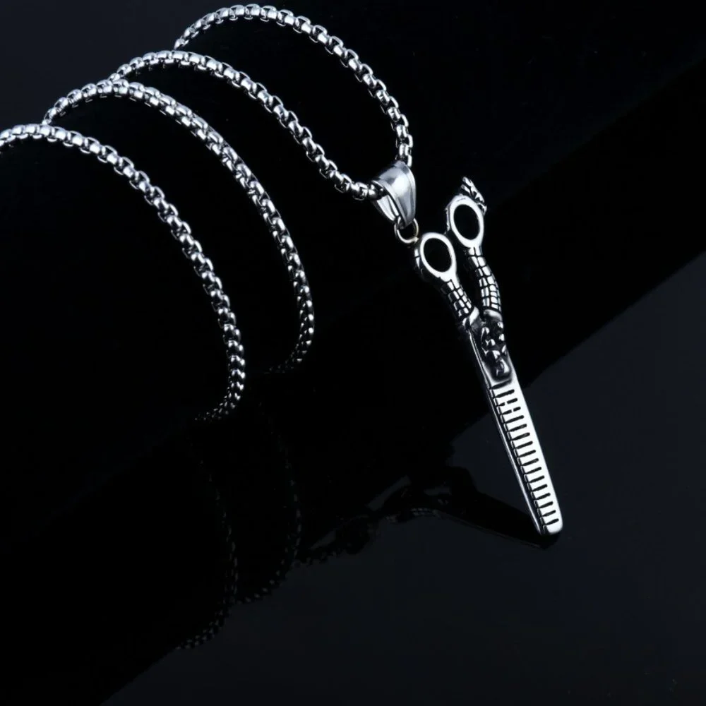 ❤️Fashion domineering scissors pendant necklace for women/men, N90201P225